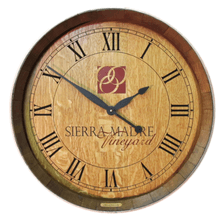 Wine Barrel Clock - Winery Logo