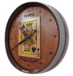 Wine Barrel Clock - Game Room