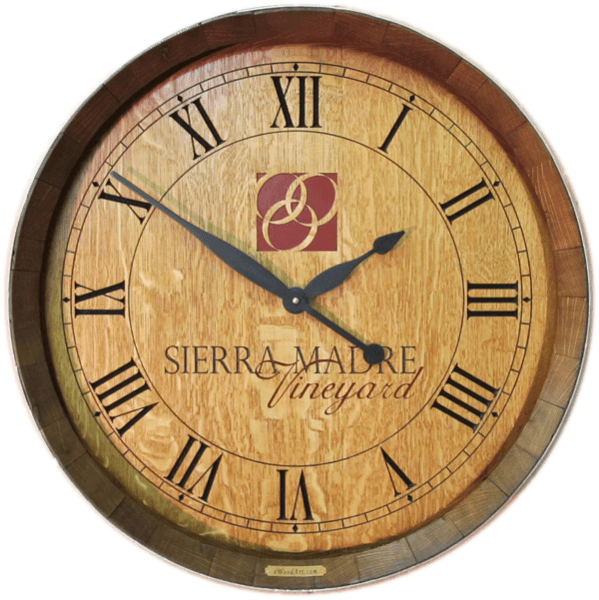Wine Barrel Clock - Winery Logo
