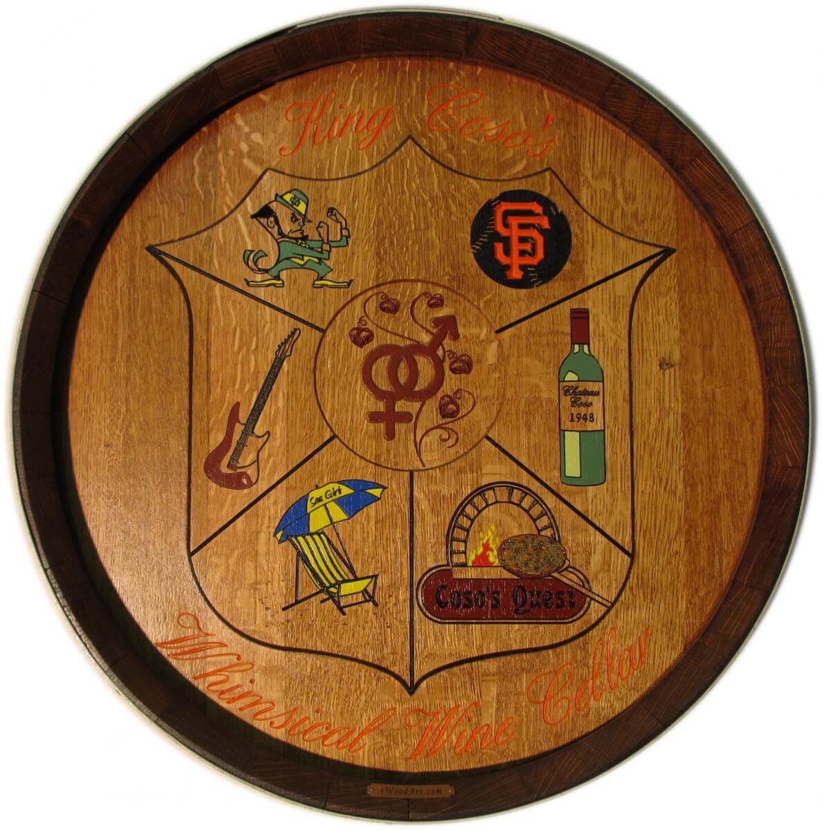 King Coso's Coat Of Arms Barrel Carving