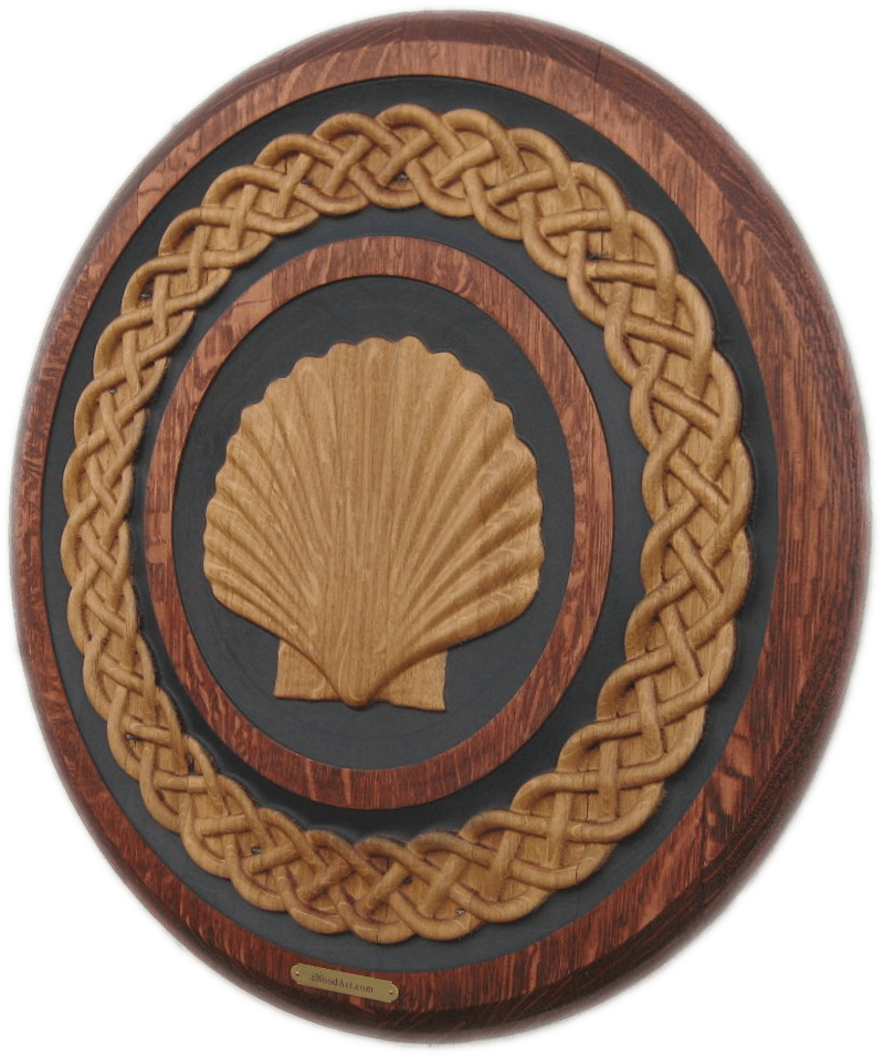 Scallop Shell Celtic Weave Barrel Carving