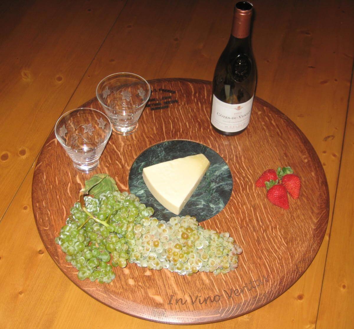 Barrel Head Lazy Susan with Marble Cheese Board
