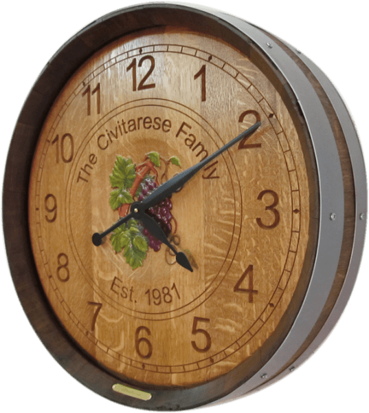 Wine Barrel Clock - Wedding & Anniversary
