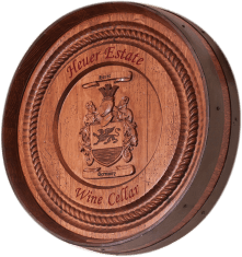 Barrel Carving - Coat of Arms with Border