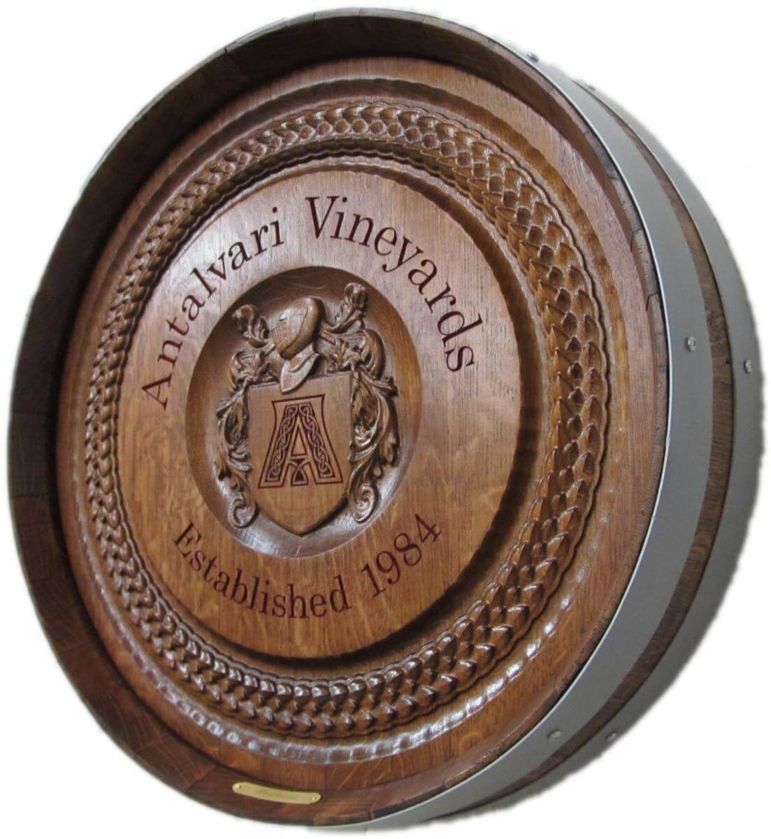 Antalvari Vineyards Coat Of Arms Barrel Carving