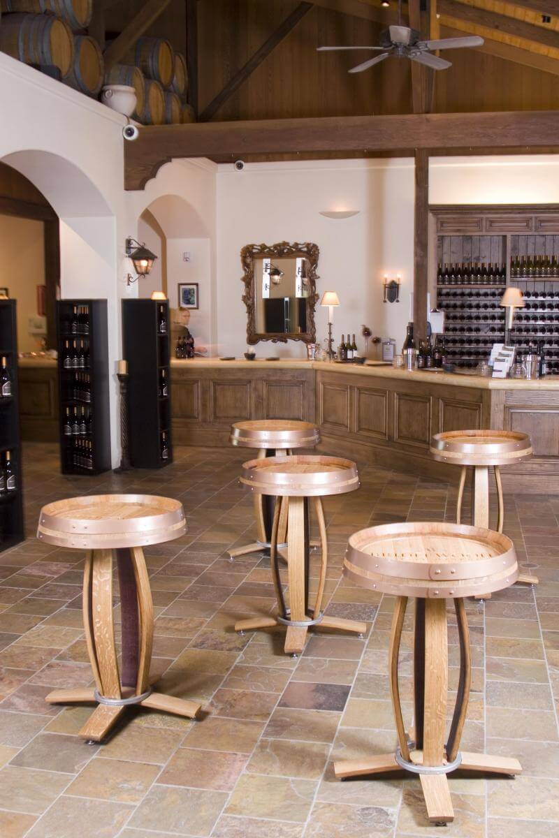 Tasting Tables in Bridlewood Winery Tasting Room