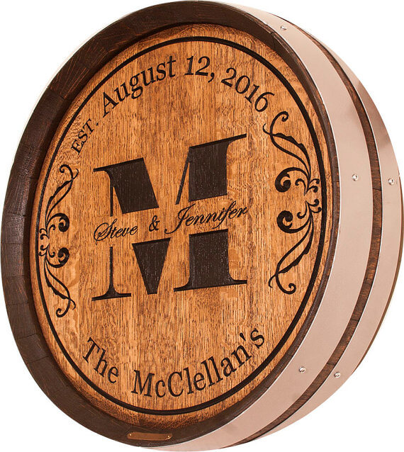 Personalized Wine Barrel Wedding gift